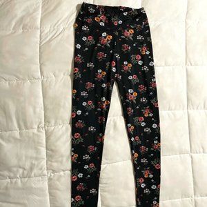 🧡 Derek Heart Leggings Black Floral High Rise L